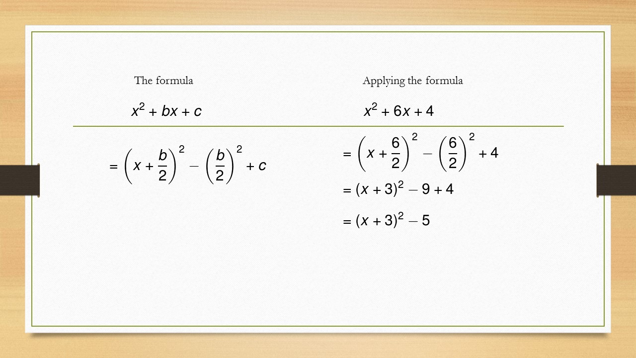 How to complete the square
