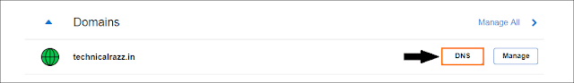 Go to DNS setting blogspot custom domain