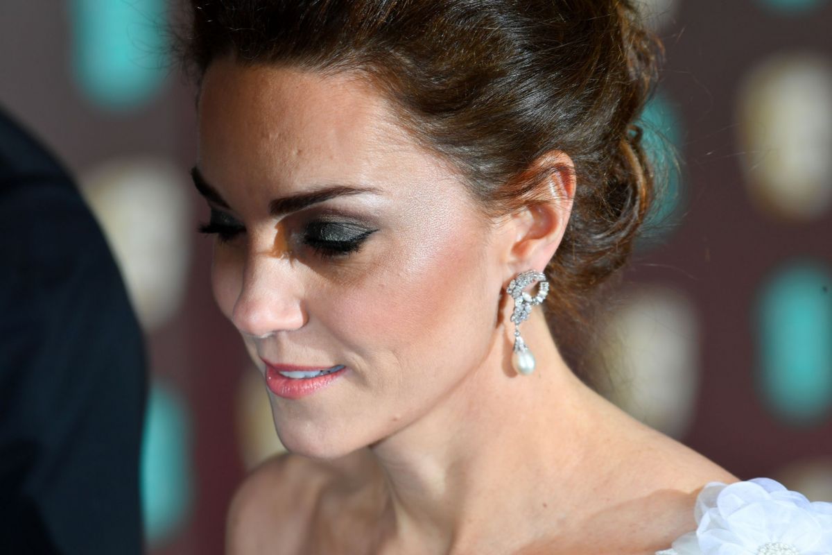 Kate Middleton Stuns In One-Shoulder White Gown At BAFTA Awards - Top ...