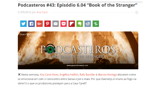 Podcasteros, o podcast do site Game Of Thrones BR
