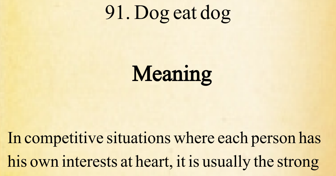 DIL KI DUNYA dog eat dog English, PROVERBS, with meanings