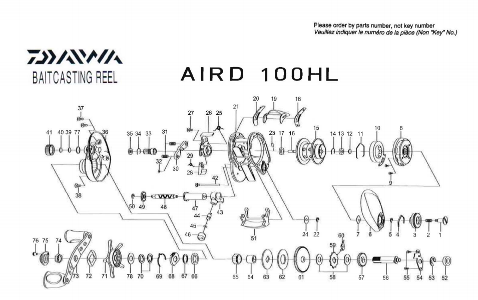 daiwa aird (old model) schematics most complete fishing reels schematics