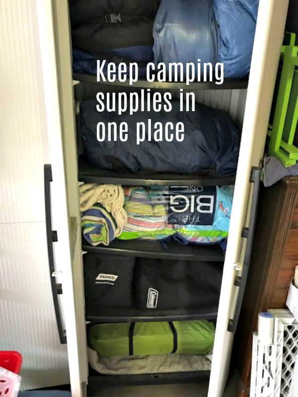 camping equipment organization