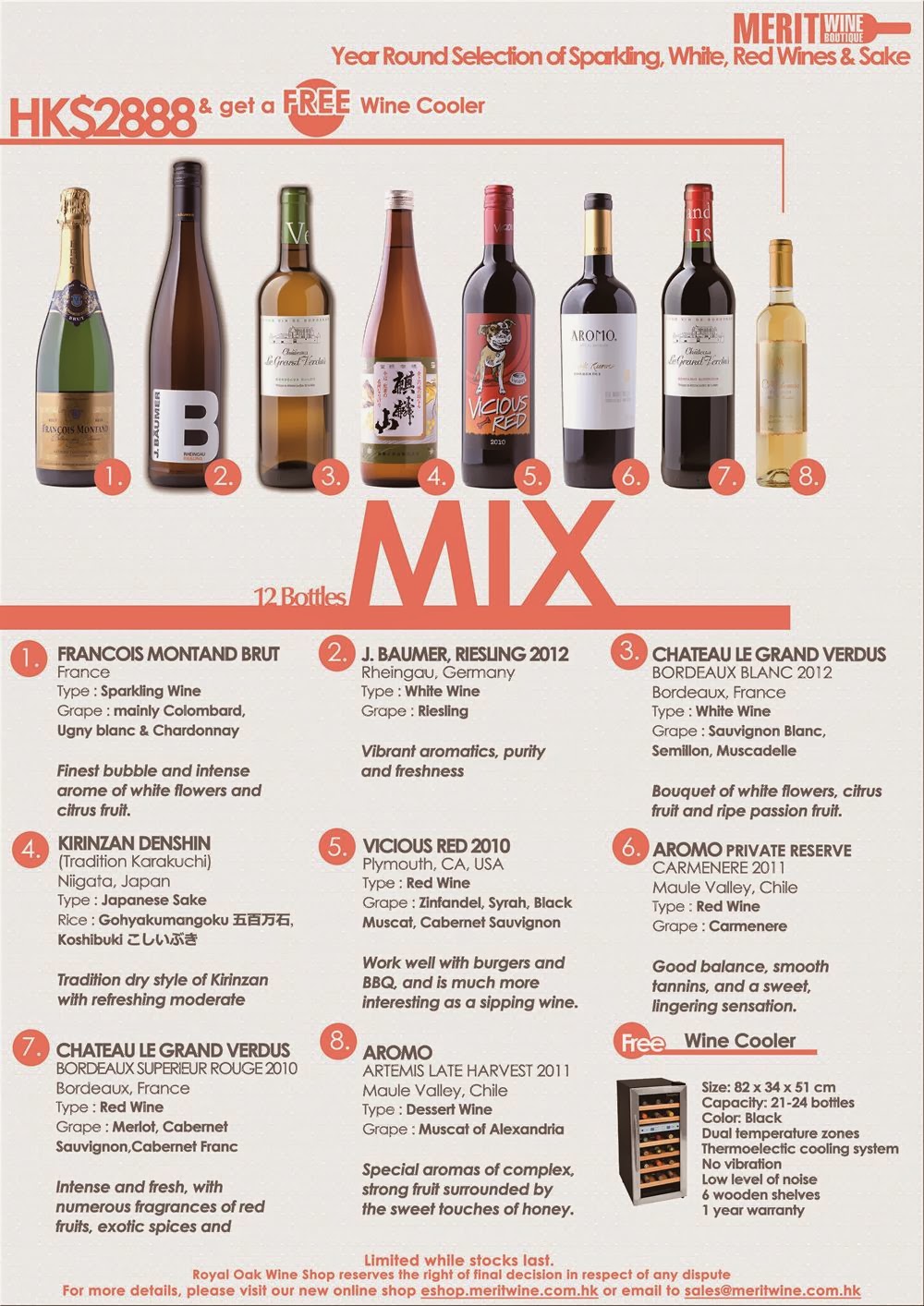 Secret Dealz Hong Kong FREE WINE FRIDGE when you buy mixed case of