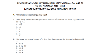 Kumpulan Latihan Soal Matematika SMA/MA/SMK Tahun 2020