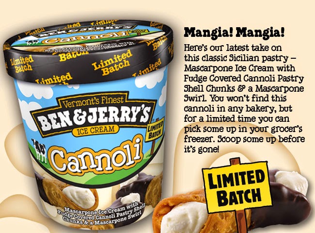 Ben & Jerry's Cannoli Ice Cream Container.