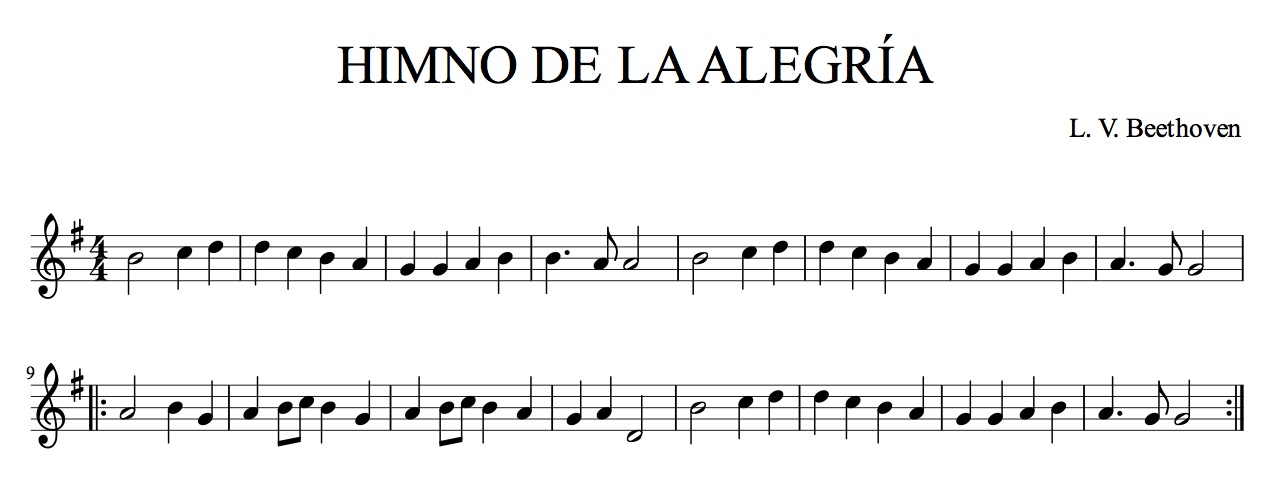 Música en el Juan Ramón, Beas: HIMNO DE LA ALEGRÍA (Beethoven).