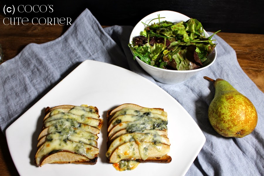 Coco&amp;#39;s Cute Corner: Birne-Gorgonzola-Toasts - das ganz schnelle Abendessen