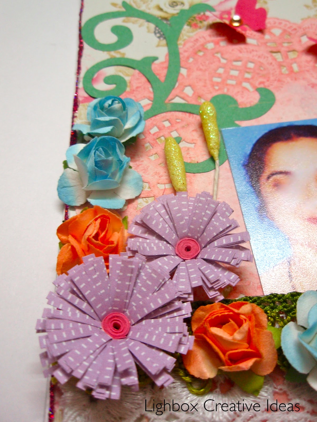 Lightbox creative Ideas Scrapbook style card