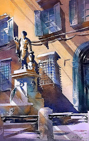 08-Piazza-San-Salvatore-Italy-Thomas-Schaller-Watercolor-Paintings-Indoors-and-Outdoors-www-designstack-co