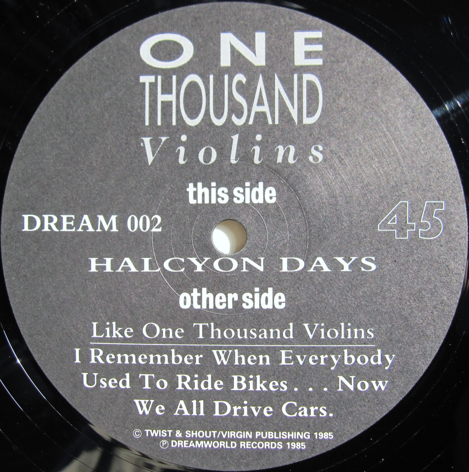From A Northern Place One Thousand Violins Halcyon Days (12")