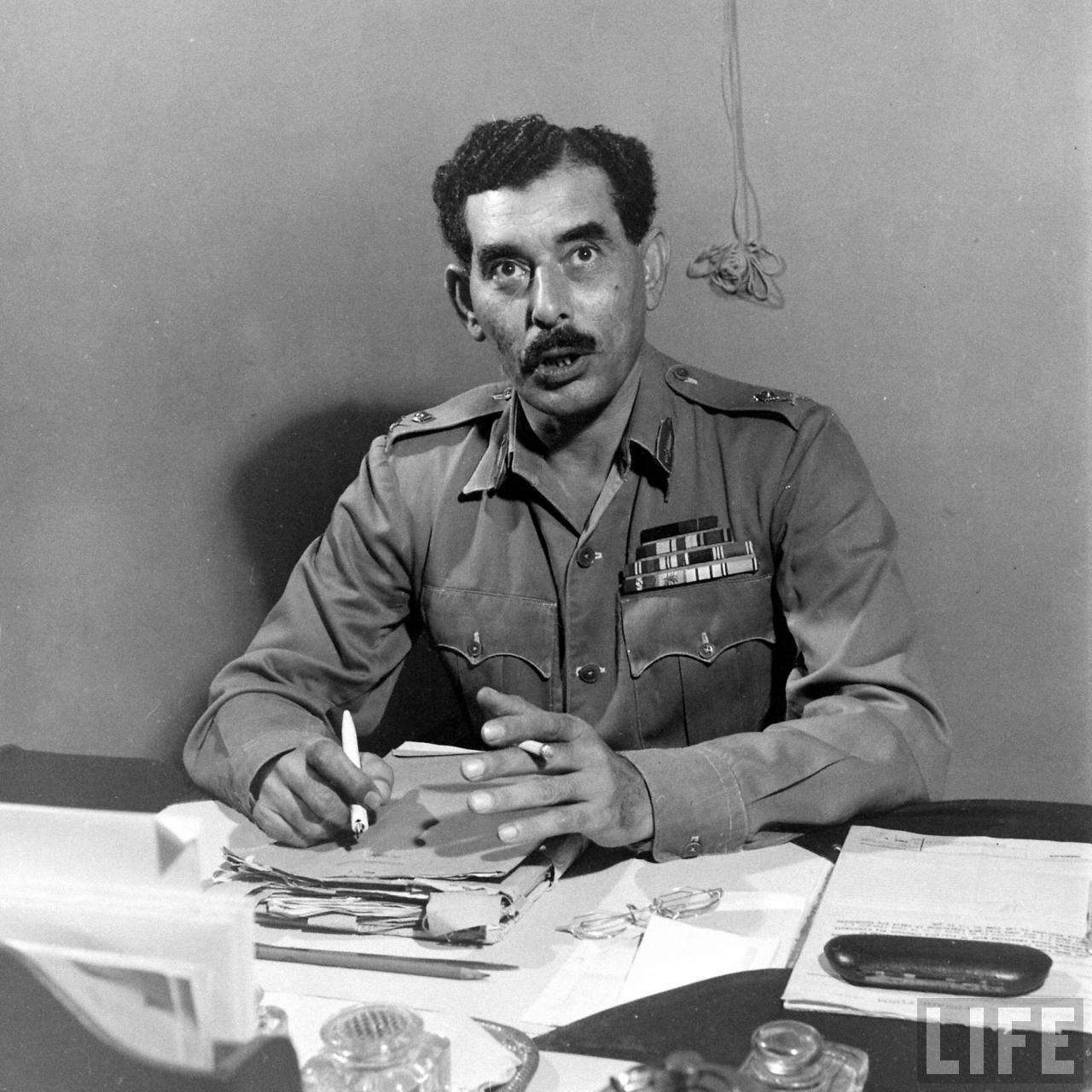 Major General Syed Ahmed El Edroos, Commander-in-Chief of the Hyderabad State Forces | Operation Polo | Hyderabad Police Action | Annexation of Hyderabad, Hyderabad (Deccan), Telangana, India | Rare & Old Vintage Photos of Operation Polo, Hyderabad (Deccan), Telangana, India (1948)