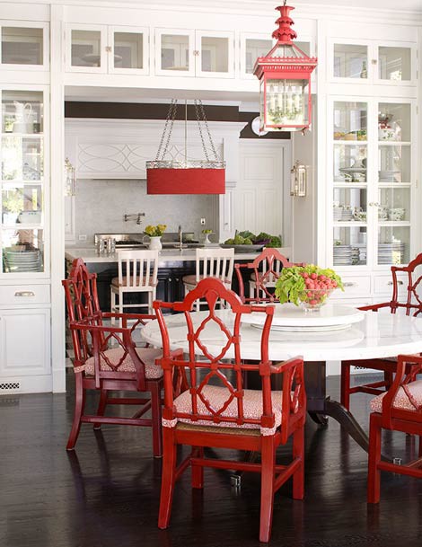 Red and White Kitchen