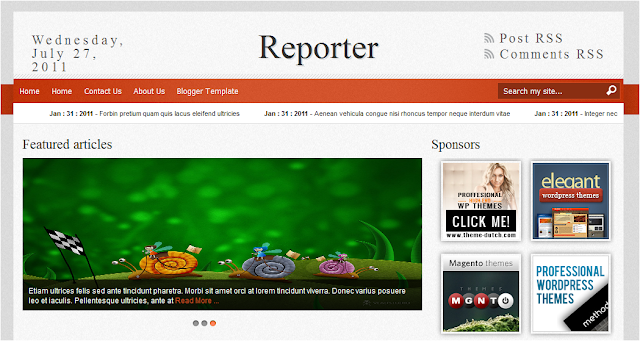 Reporter - News Style Blogger Template