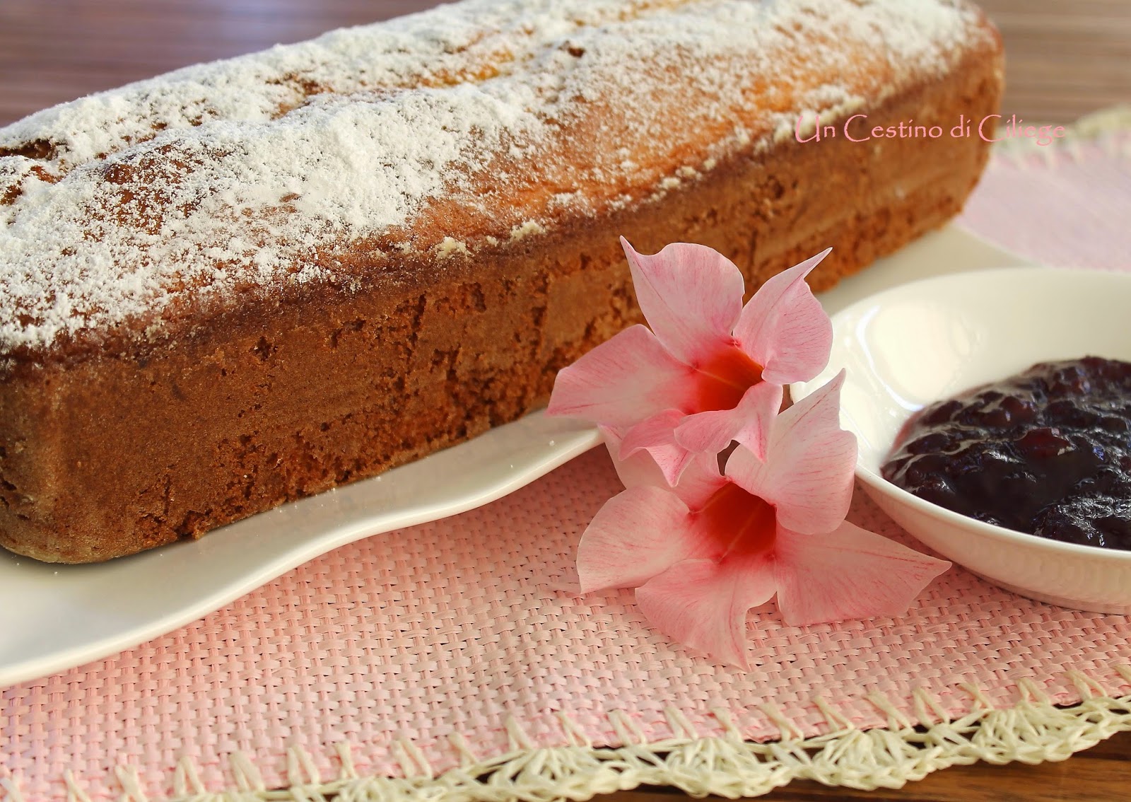 plumcake con confettura di ciliegie