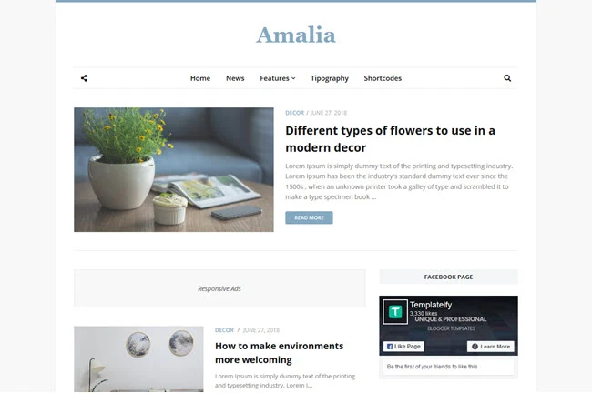 [Free Download] Amalia Blogger Template
