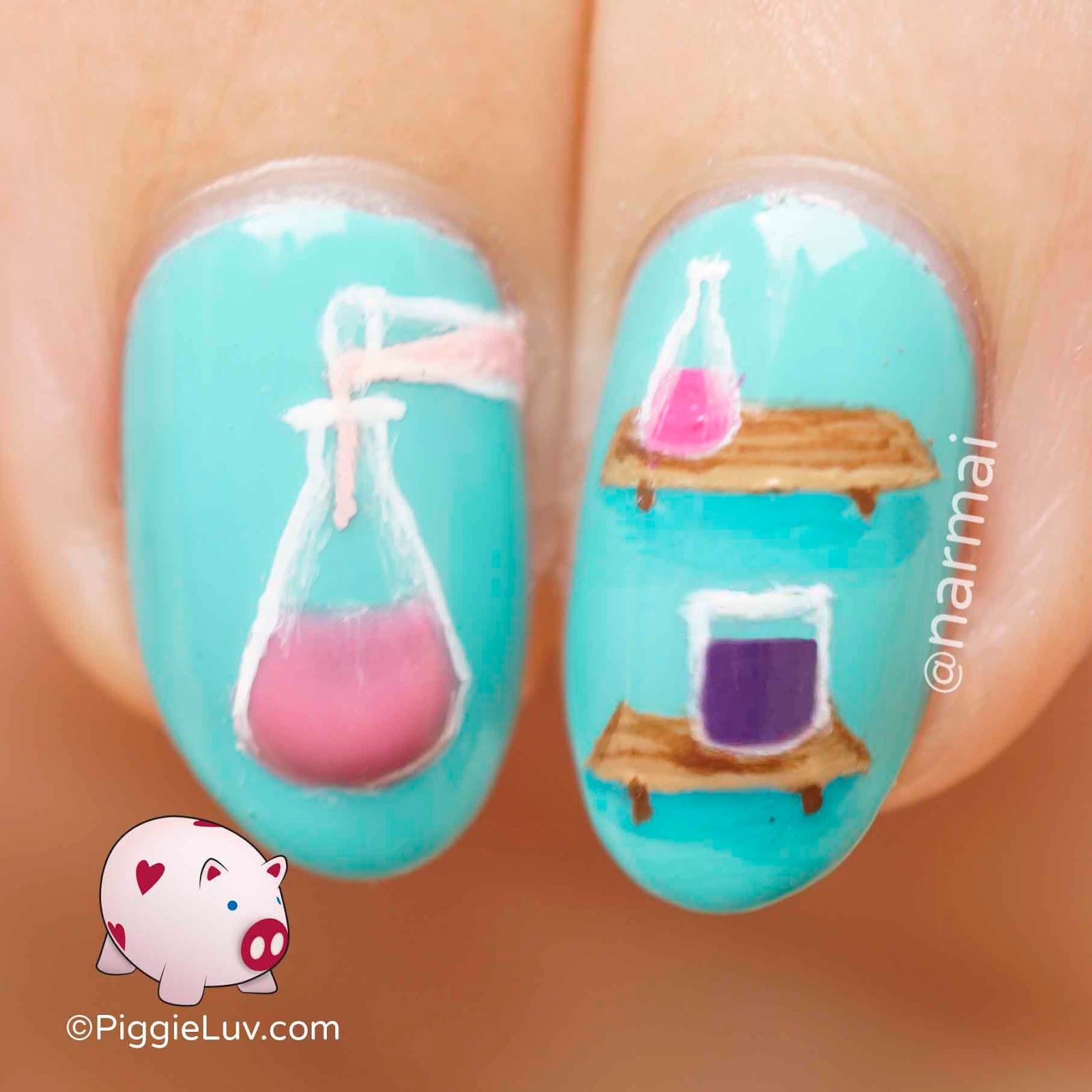 PiggieLuv Chemistry nail art