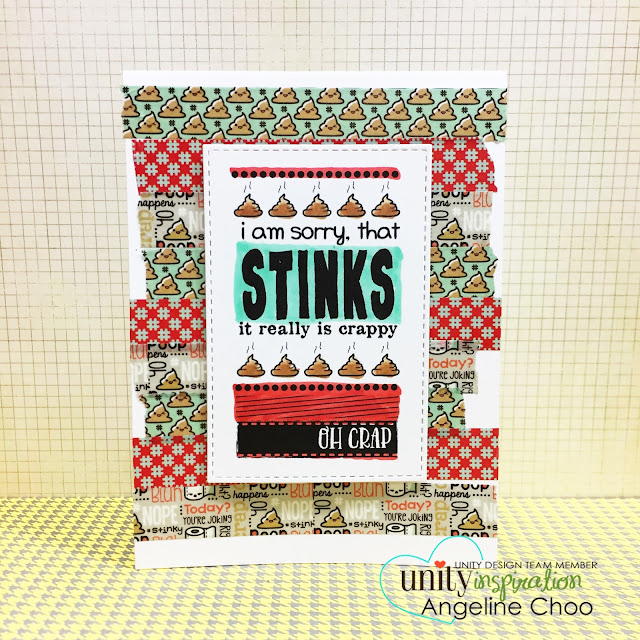 ScrappyScrappy: [NEW VIDEO] April Release Hop with Unity Stamp - Poop Card #scrappyscrappy #unitystampco #card #cardmaking #papercraft #craft #scrapbook #sweetstampshop #washi #poopcard #washi #copic #quicktipvideo