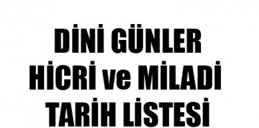 2017 Yılı Dini Günler