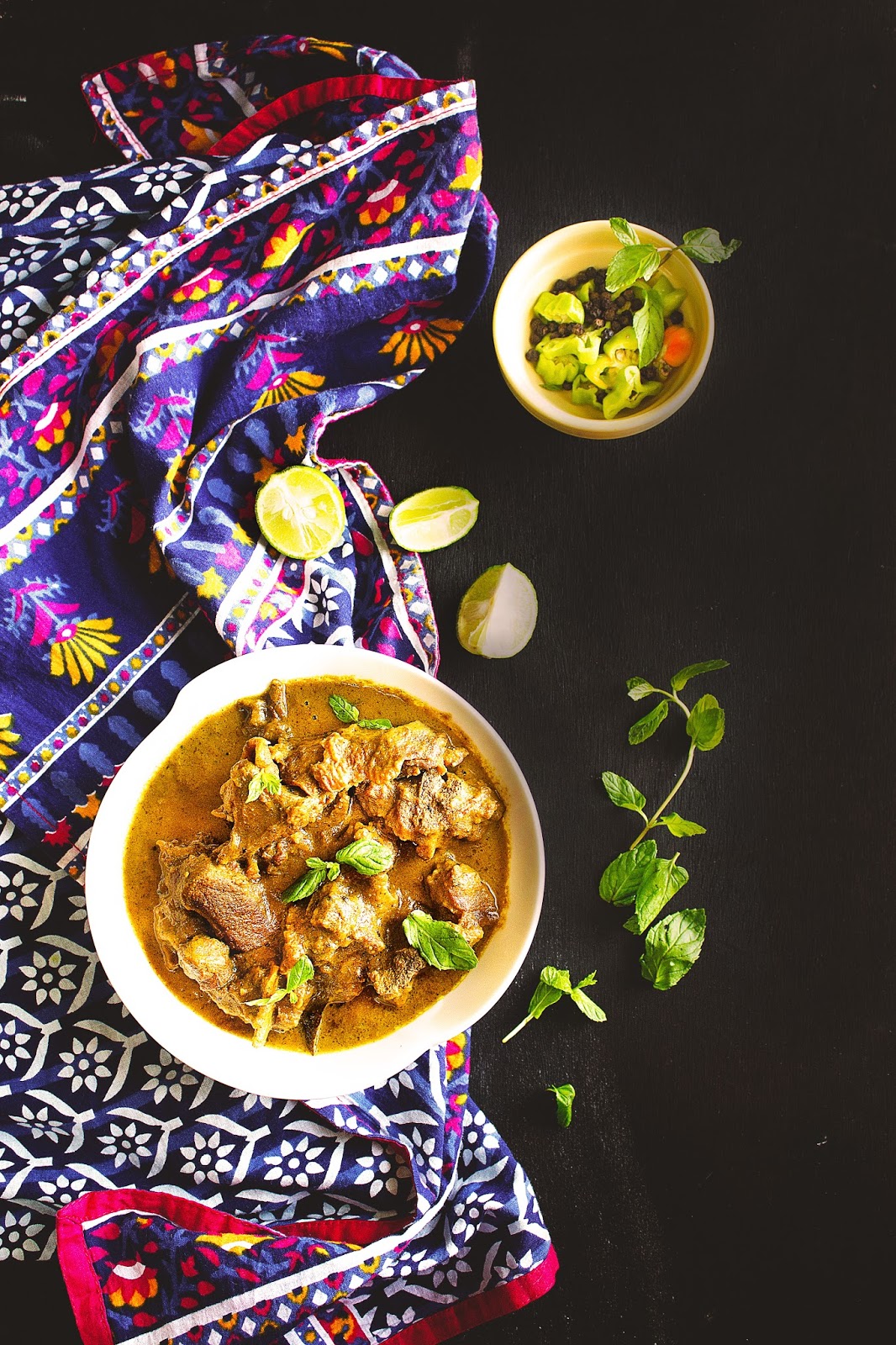 Kacha Lanka Mangsho / Green Chilli Mutton Curry