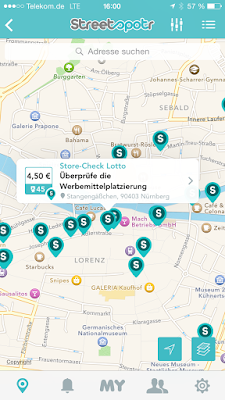 Die Streetspotr-App zeigt mögliche Aufträge.