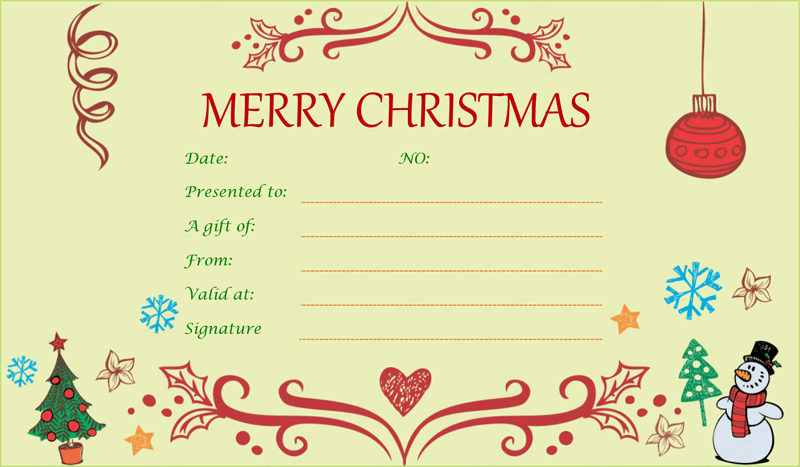 Gift Certificate Templates 30 Free Christmas Shopping Project 