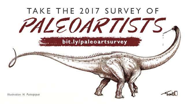 Promotional graphic for the 2017 Survey of Paleoartists
