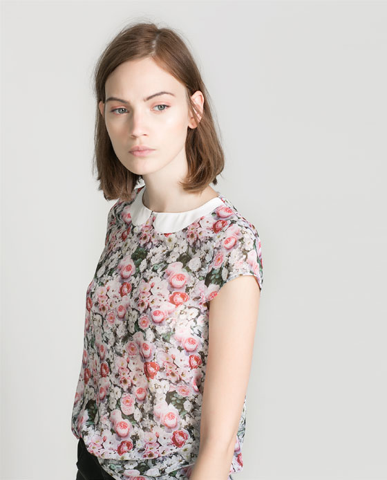 Nova Coleção ZARA Trafaluc Saia Jacquard e Top Floral ZAREAR