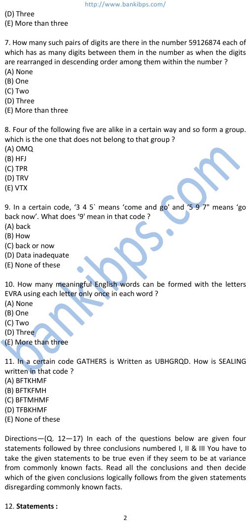 state bank exam model question paper