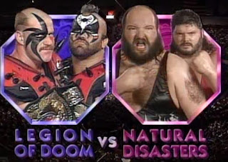 WWF ROYAL RUMBLE 1992 - Tag Team Title Match - The Legion of Doom (Hawk & Animal) defended against The Natural Disasters (Earthquake and Typhoon)