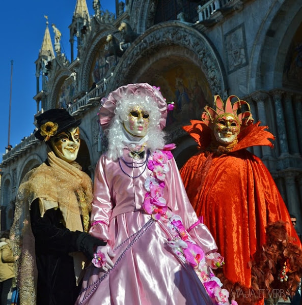 Disfraces en el Carnaval de Venecia, Italia. Foto de Viaja et verba