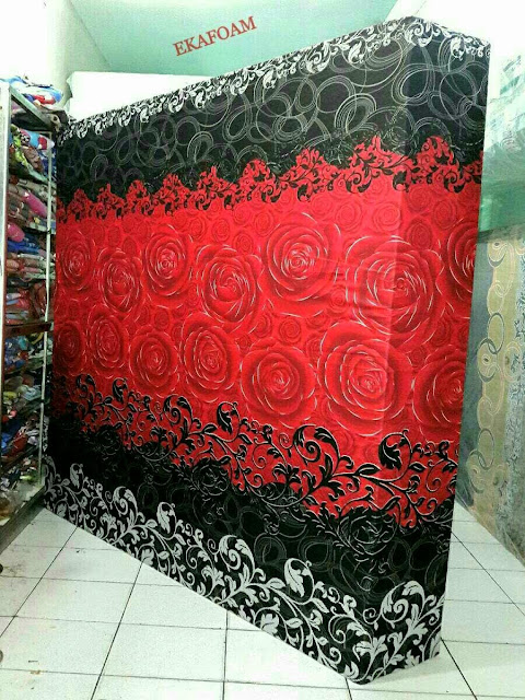 Kasur inoac motif red rose Kasur inoac motif bunga red rose