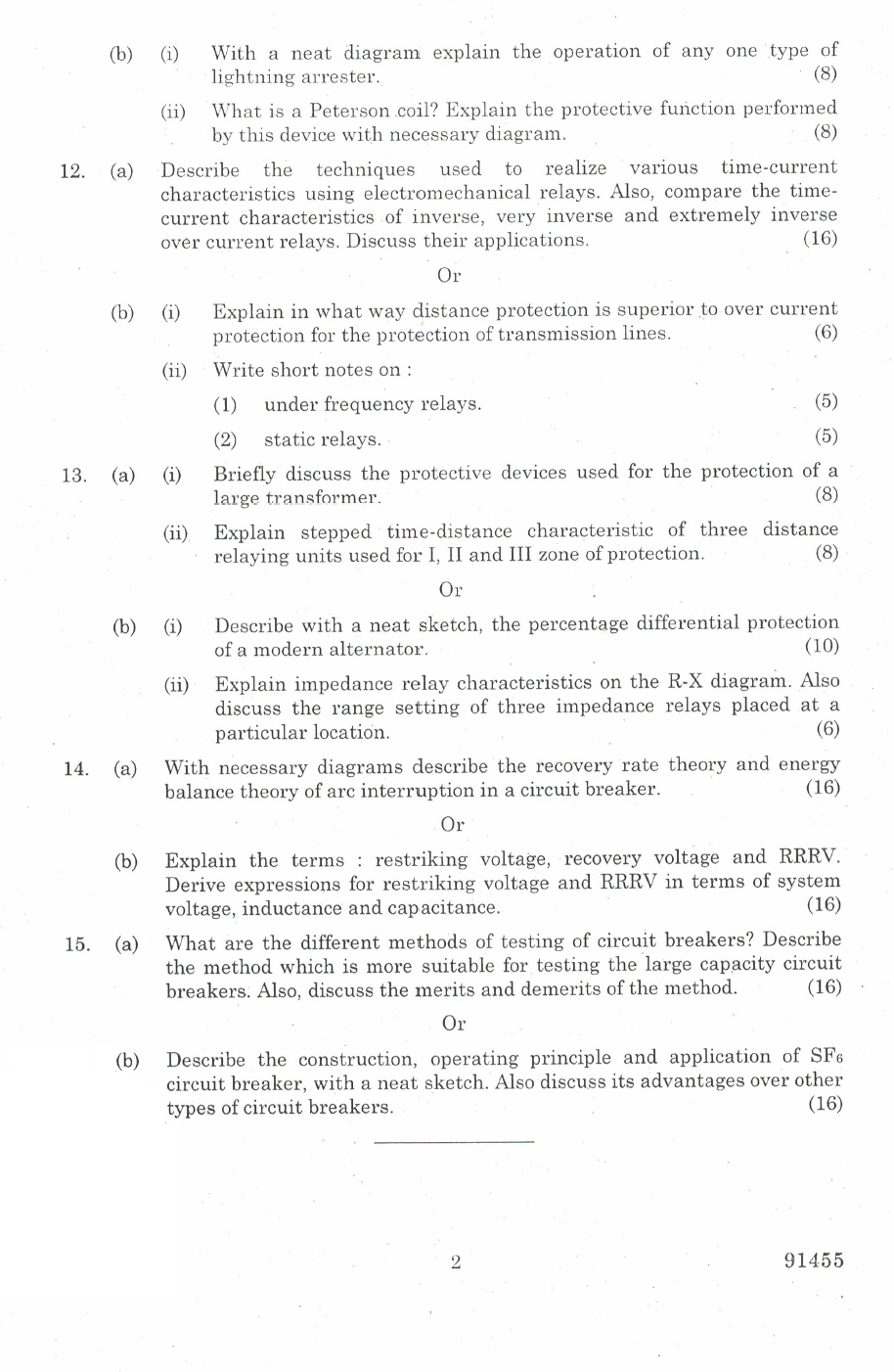 BE EEE PROTECTION AND SWITCHGEAR EE2402 Nov Dec 2014 Question Paper