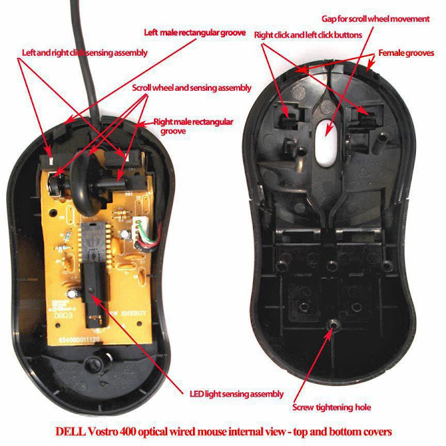 Optical Wired Mouse internal view ~ ESFY