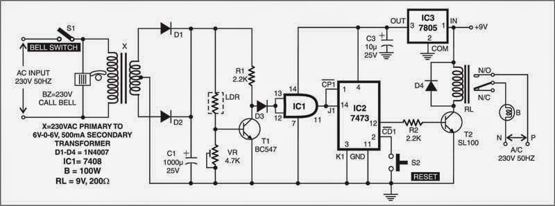 Doorbell with Security Feature Circuit Diagram | Electronic Circuits