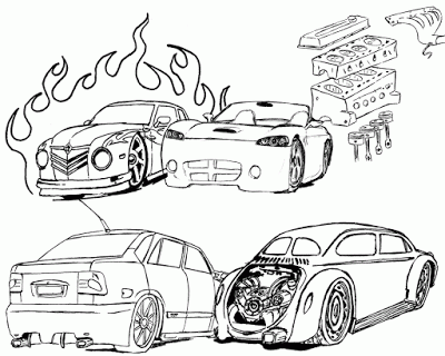desenhos de carros para colorir e montar