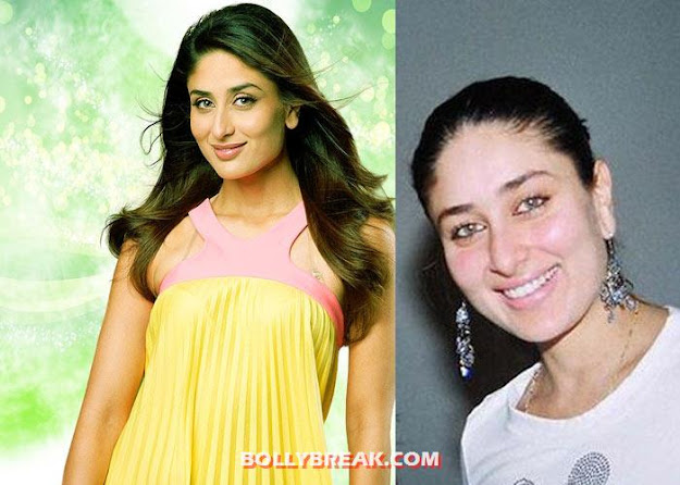 Kareena Kapor with and without make up  - (5) - Bollywood Starlets with and without make up 