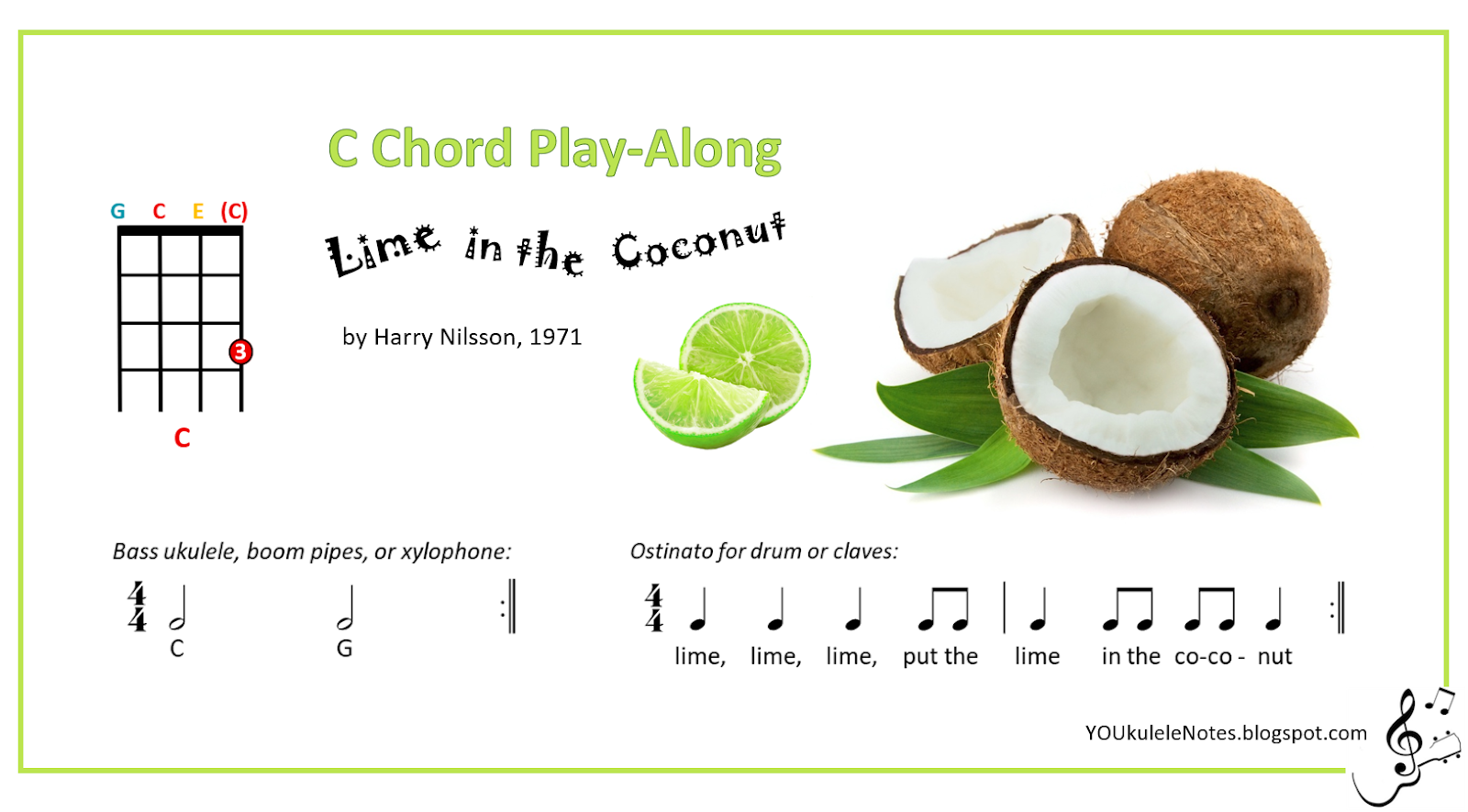 Jeri's YOUkulele Notes Strumming and Singing with the C Chord