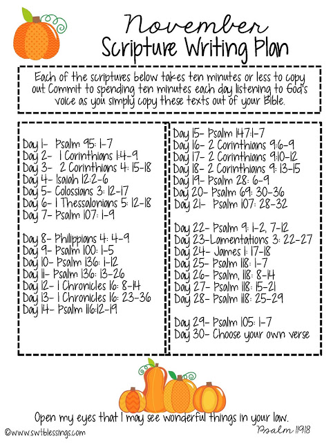 Sweet Blessings: November Scripture Writing Plan: Strength