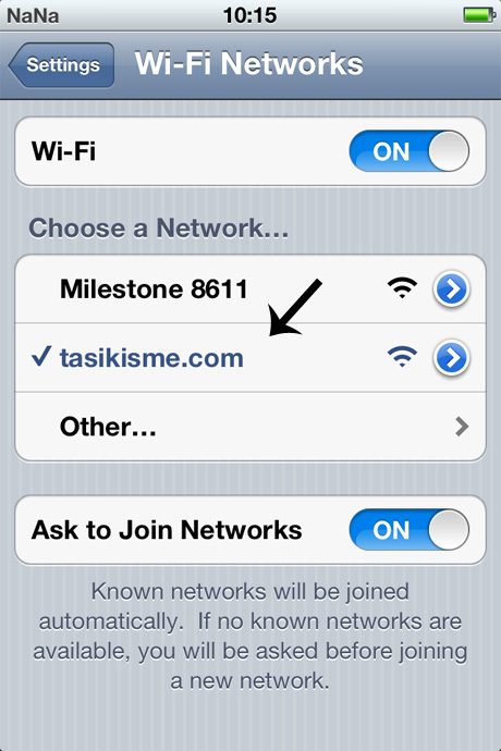 wifi hotspot di iPhone