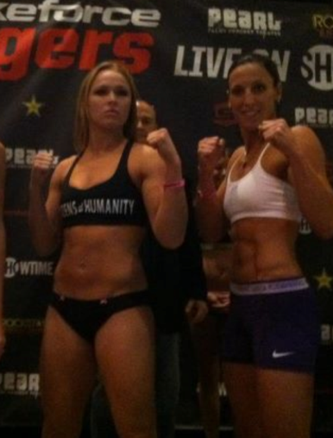 Strikeforce Weigh-Ins for November 17th 2011 - Ronda Rousey and Julia Budd