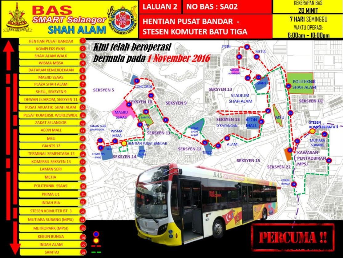 Naik Bus di Shah Alam, Selangor, Malaysia ~ West Borneo Road