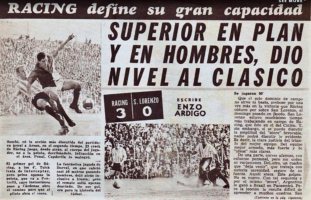 Racing Club 1964 Primera División 23ª fecha