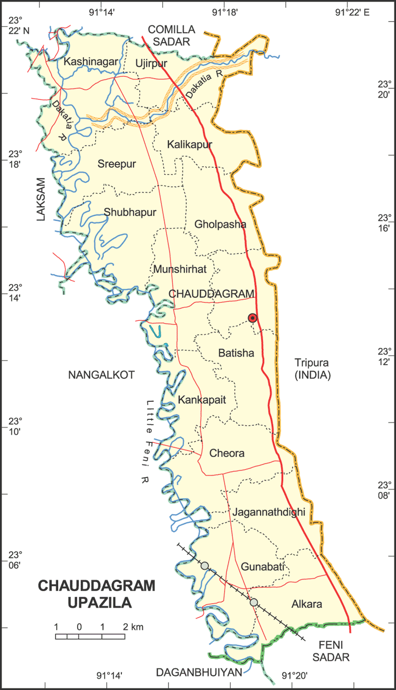 Chauddagram Upazila Map comilla District Bangladesh