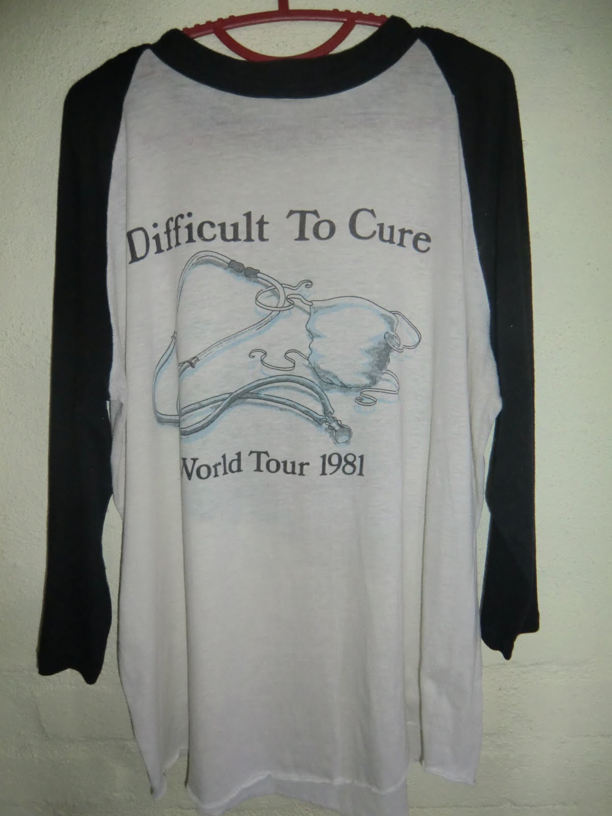 SILLYGARDEN VINTAGE: VINTAGE RAINBOW 3/4 T-SHIRT DIFFICULT TO CURE TOUR 81 SOLD