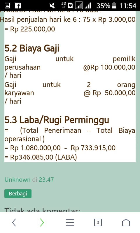 CONTOH LAPORAN KEUANGAN USAHA