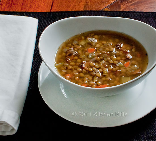 Lentil Soup with Bacon and Rosemary