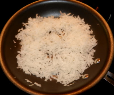 coconut in a skillet
