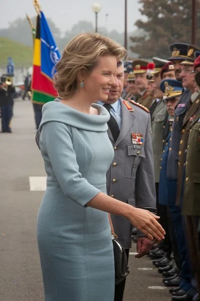 Belgian Queen Mathilde and King Philippe meet General Philip Mark Breedlove during a visit to the Shape, Supreme Headquarters of Allied Command Operations, one of NATO's two strategic military commands, in Mons, 30.09.2014. 