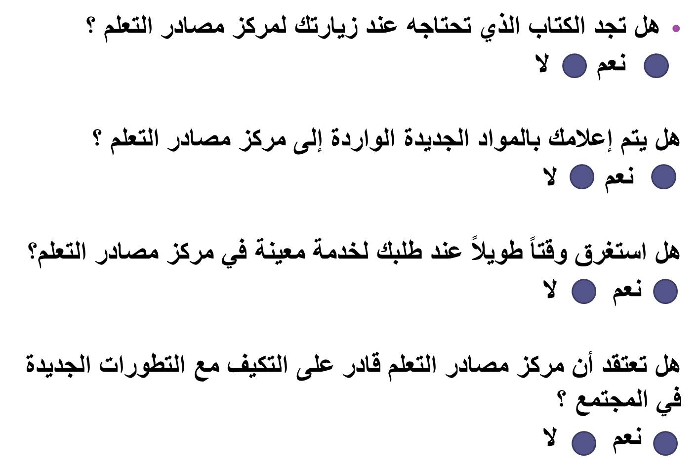 تقييم وتحليل خدمات مركز مصادر التعلم بوابة البريمي